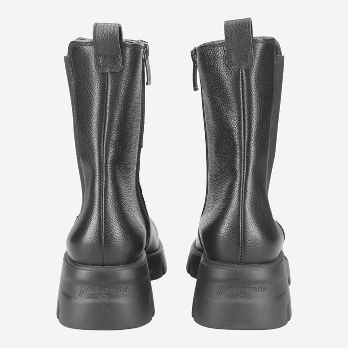 Paul Green black leather ankle boots