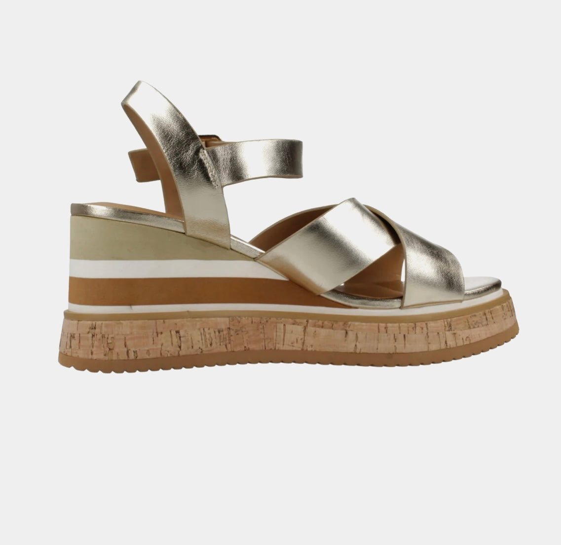 Repo gold leather platform sandals