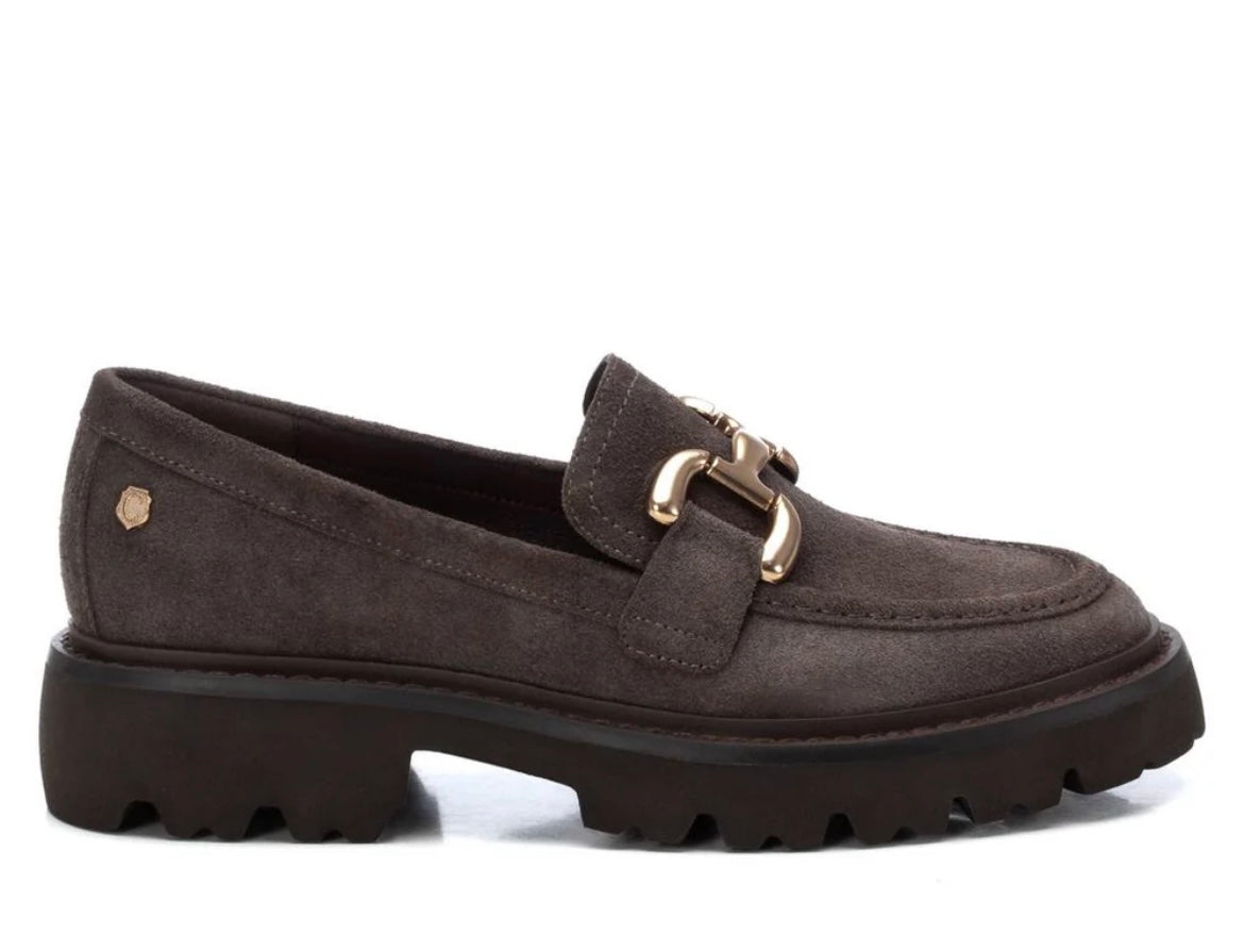 Carmela grey moccasins