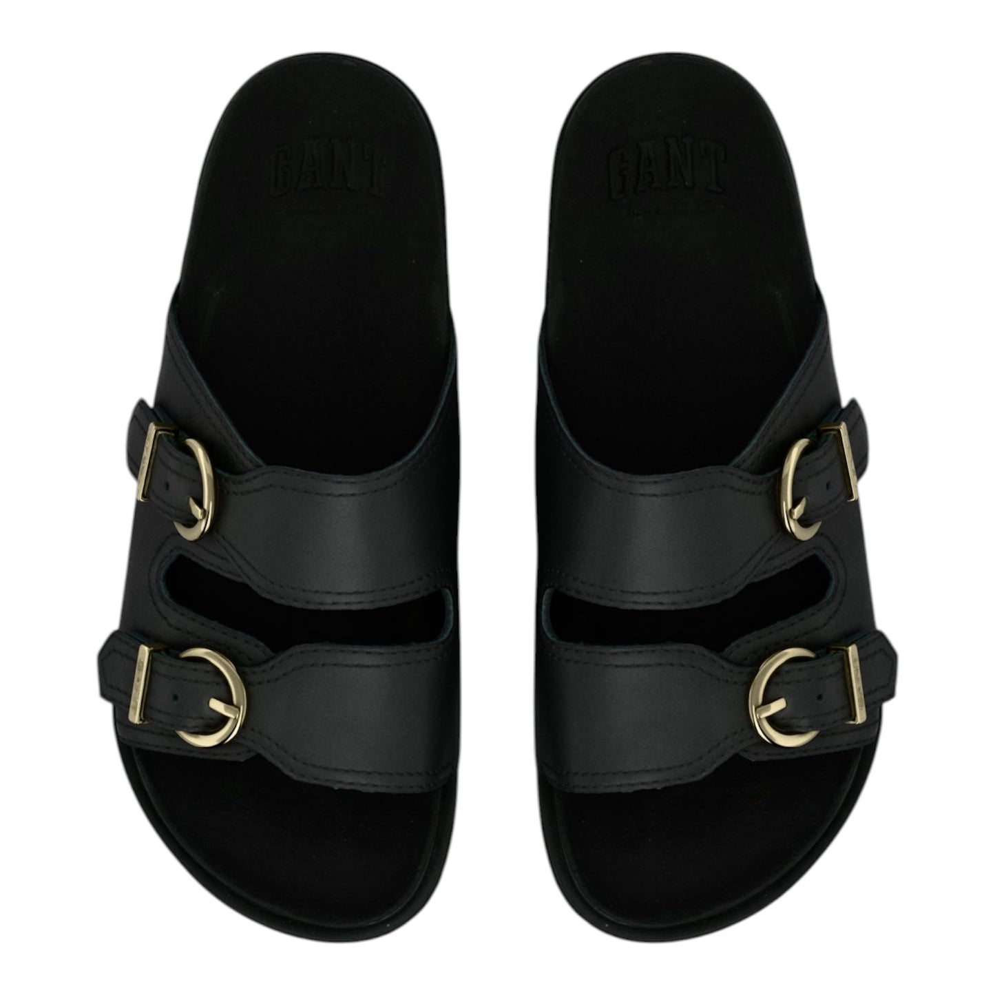Gant black leather mules