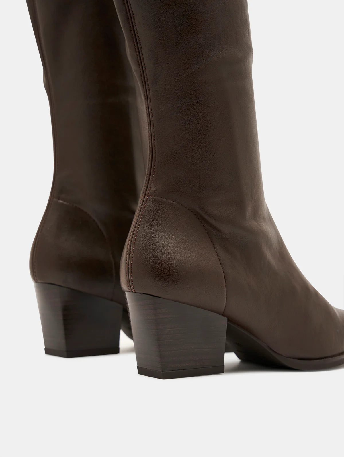 Miss Elastic western style brown stretchy boots