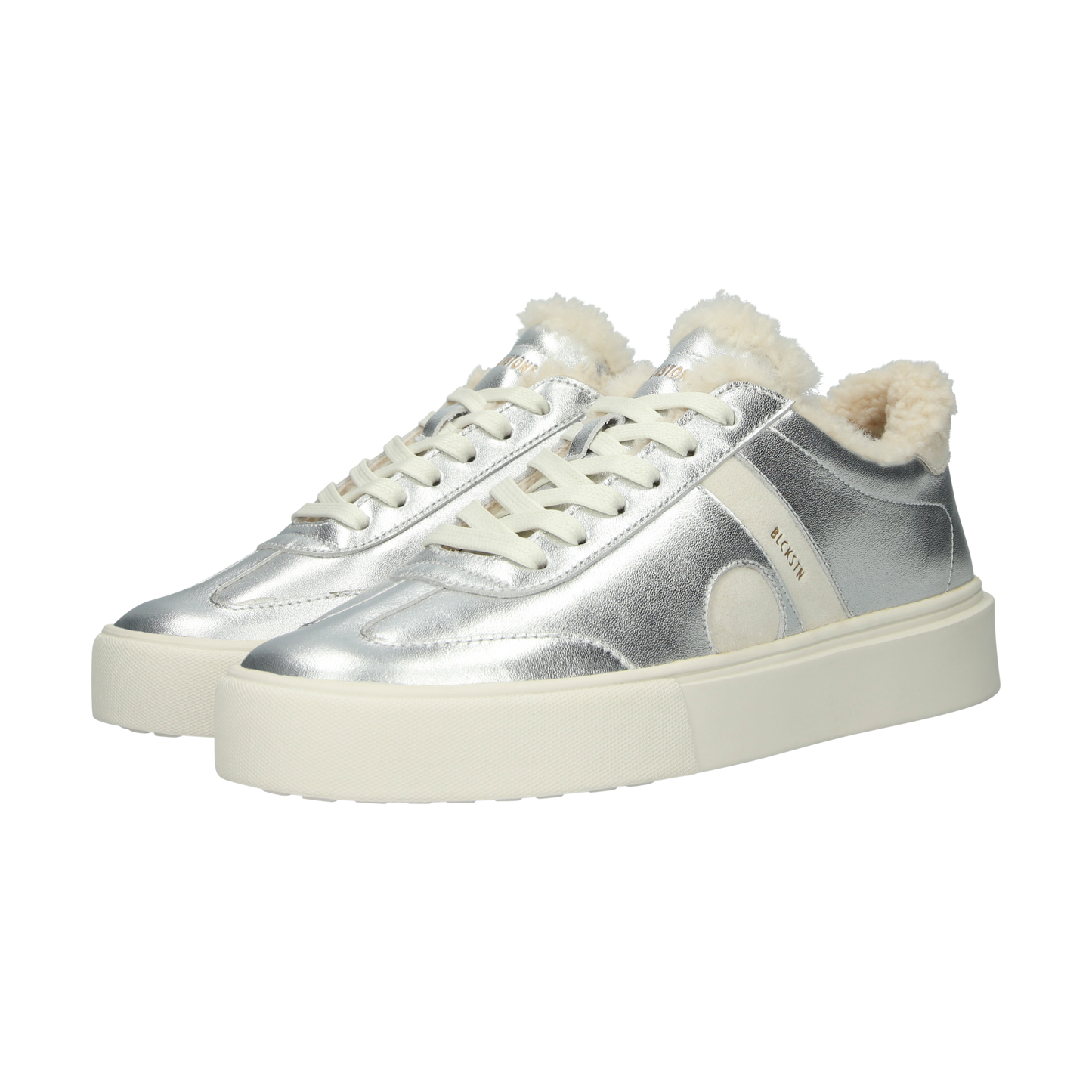 Blackstone silver leather sneakers
