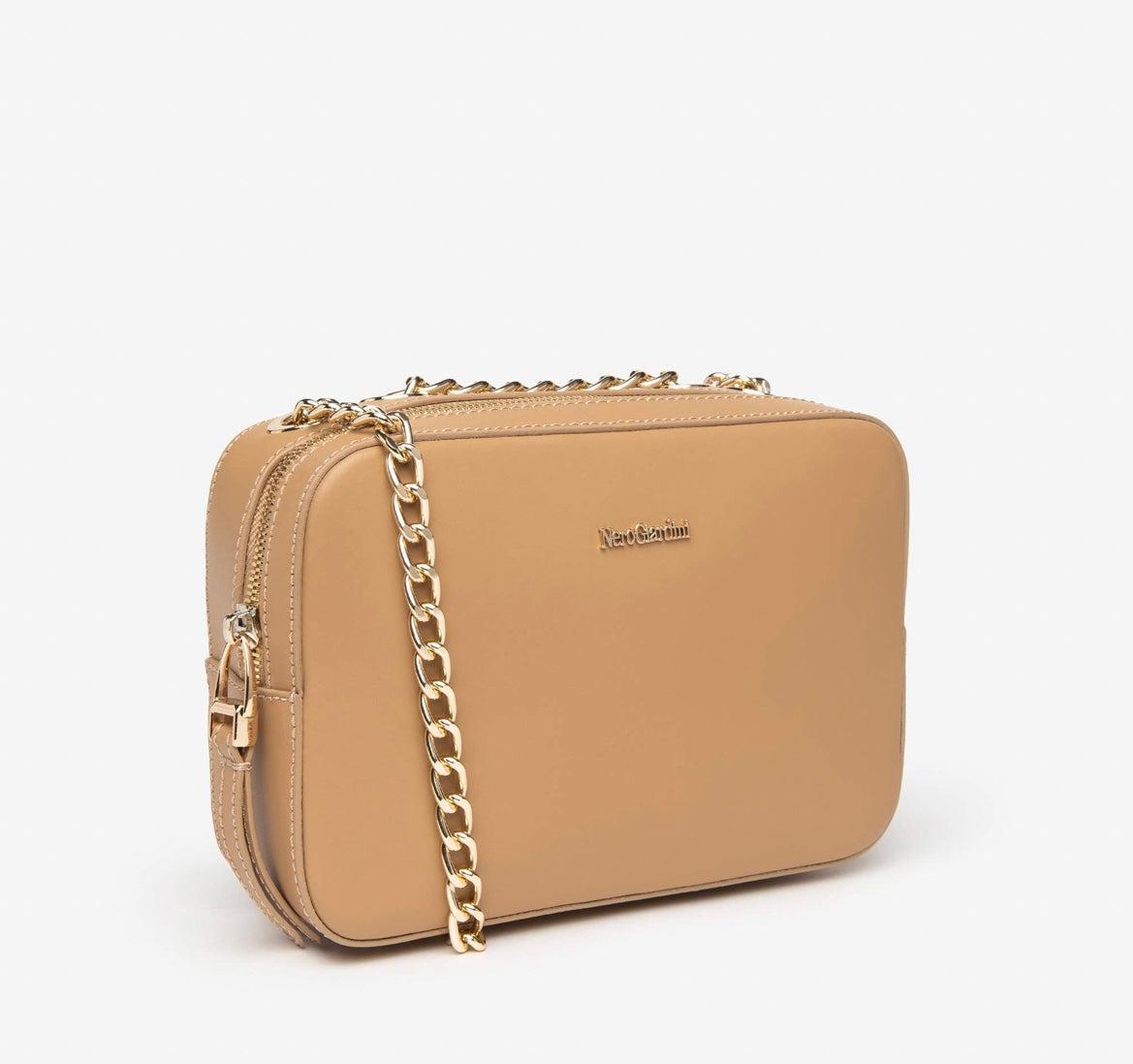 Nerogiardini Tan leather shoulder handbag
