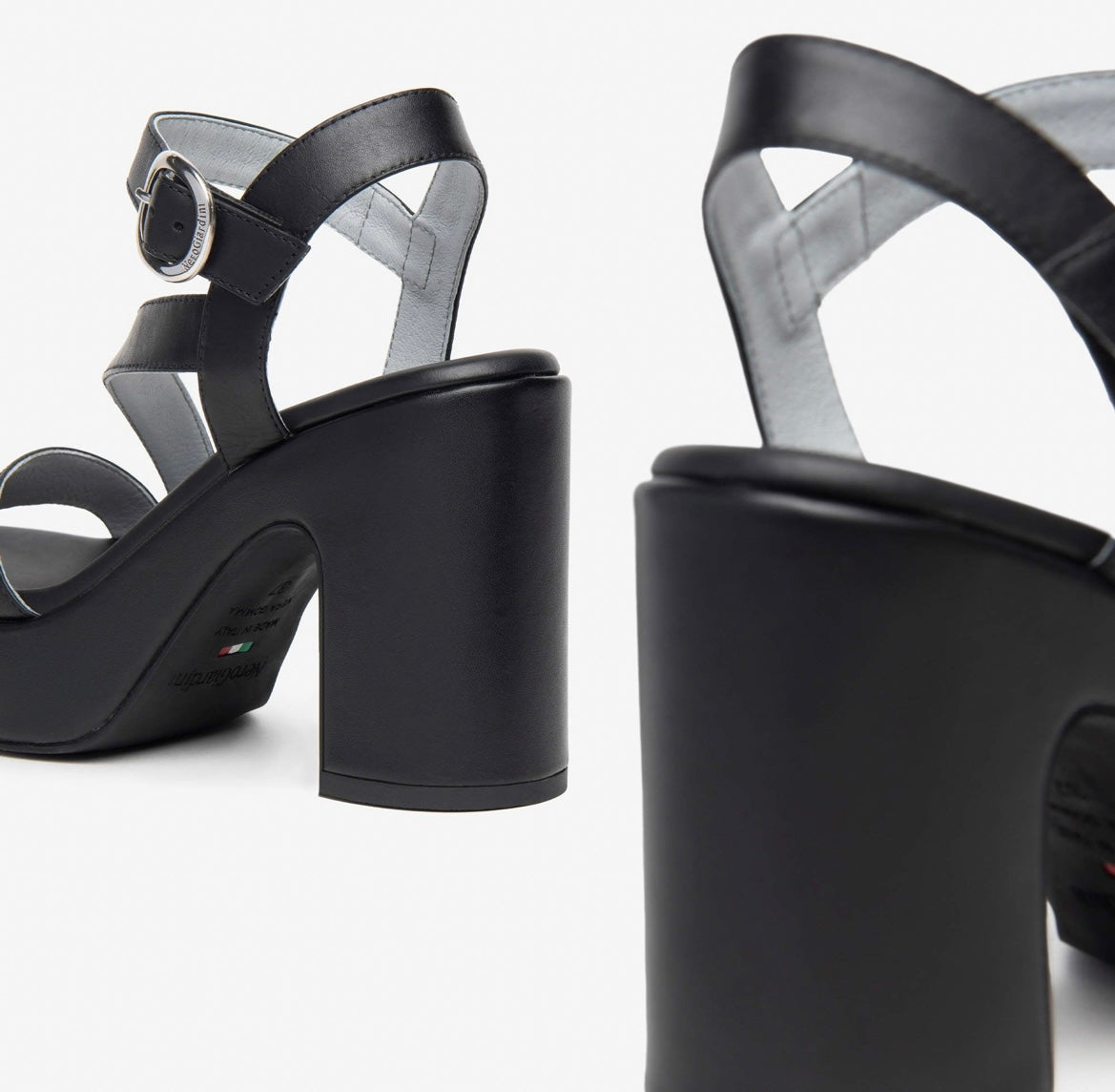 Nerogiardini black leather sandals