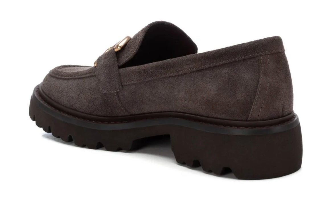 Carmela grey moccasins