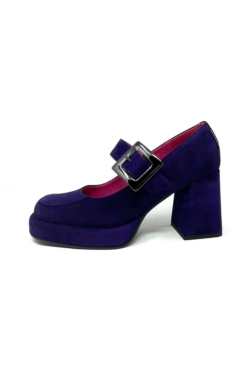 Marco moreo purple suede platform shoes