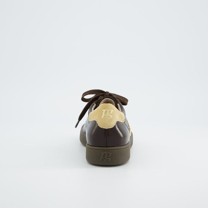 Paul Green brown patent leather and suede sneakers