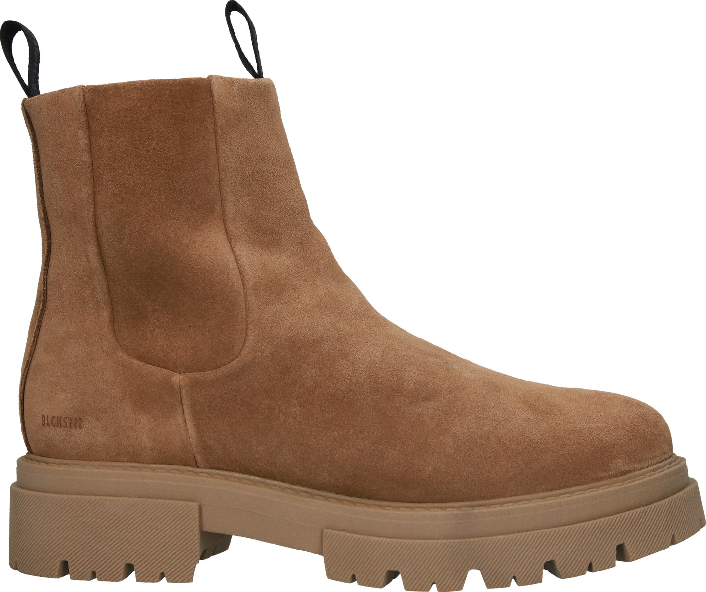 Tan suede Chelsea boot with sheepskin lining