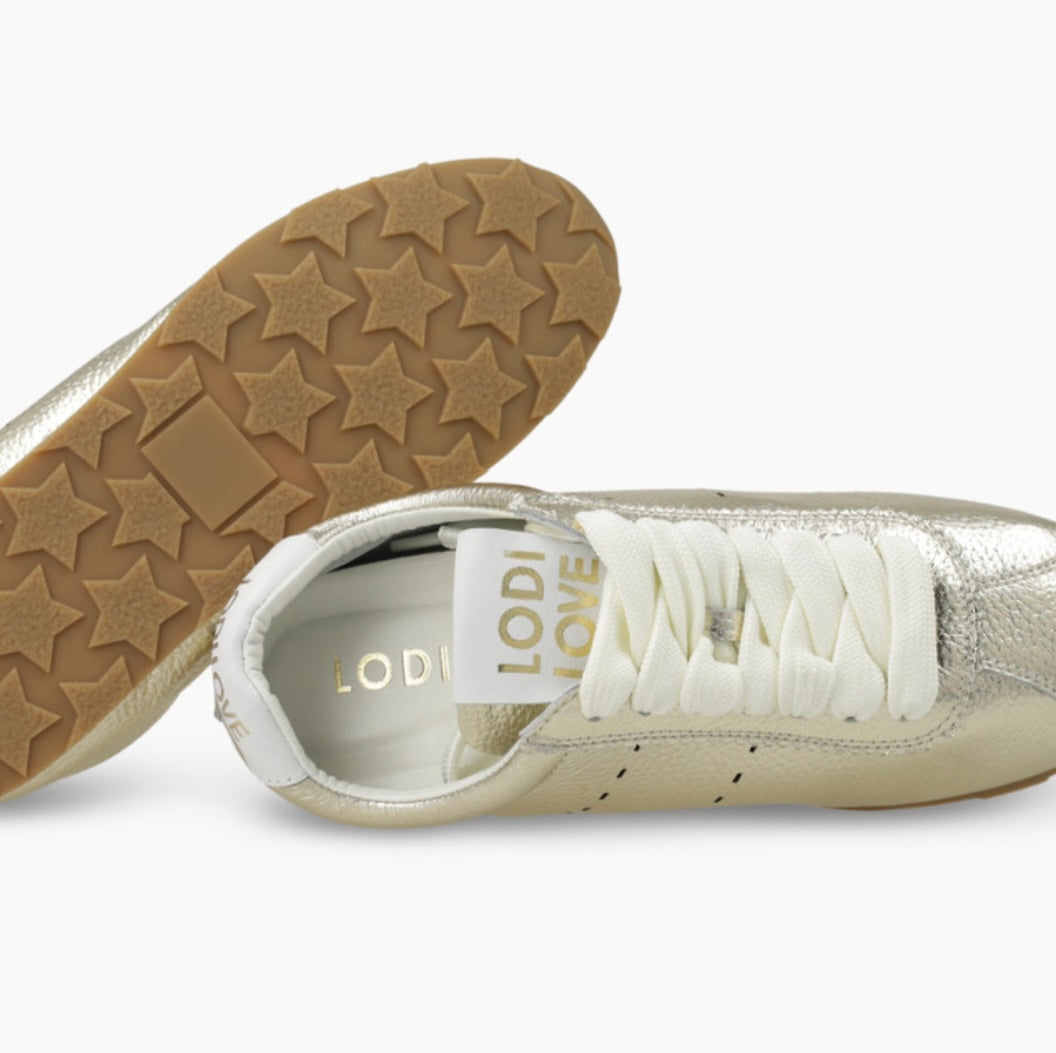 Lodi gold leather sneakers