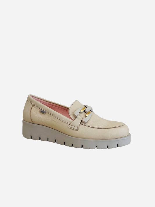 Callaghan beige leather moccasins