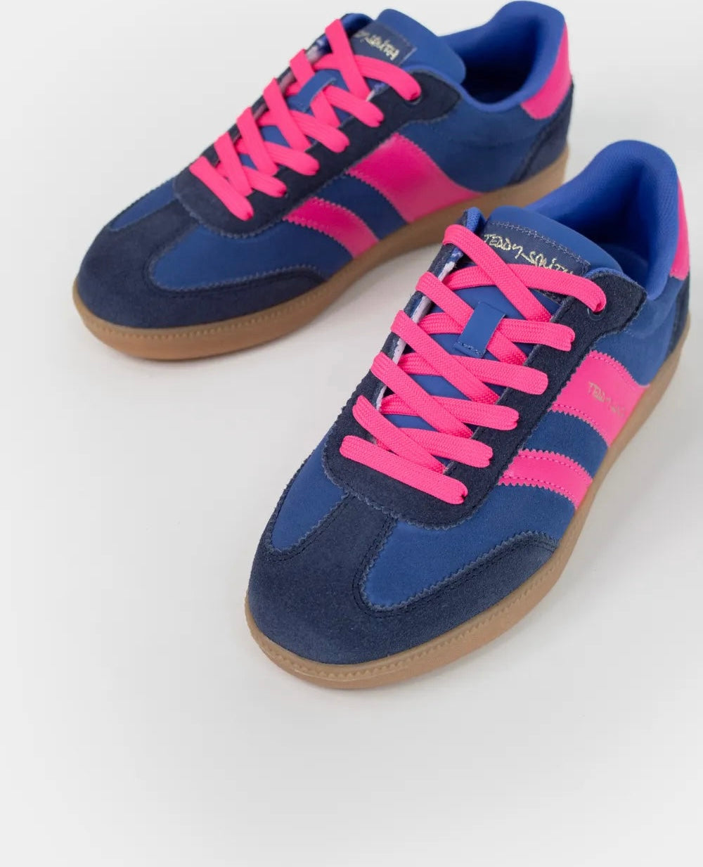 Teddy Smith blue and pink retro sneakers