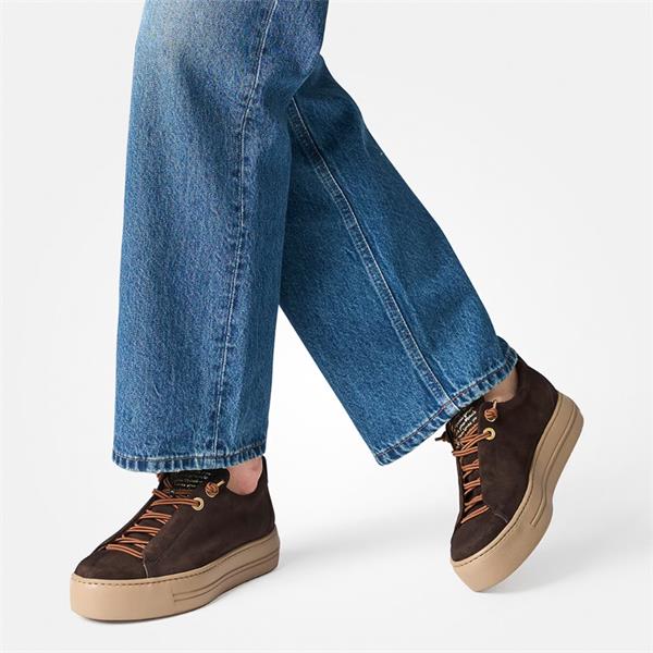Paul Green dark brown suede platform sneakers