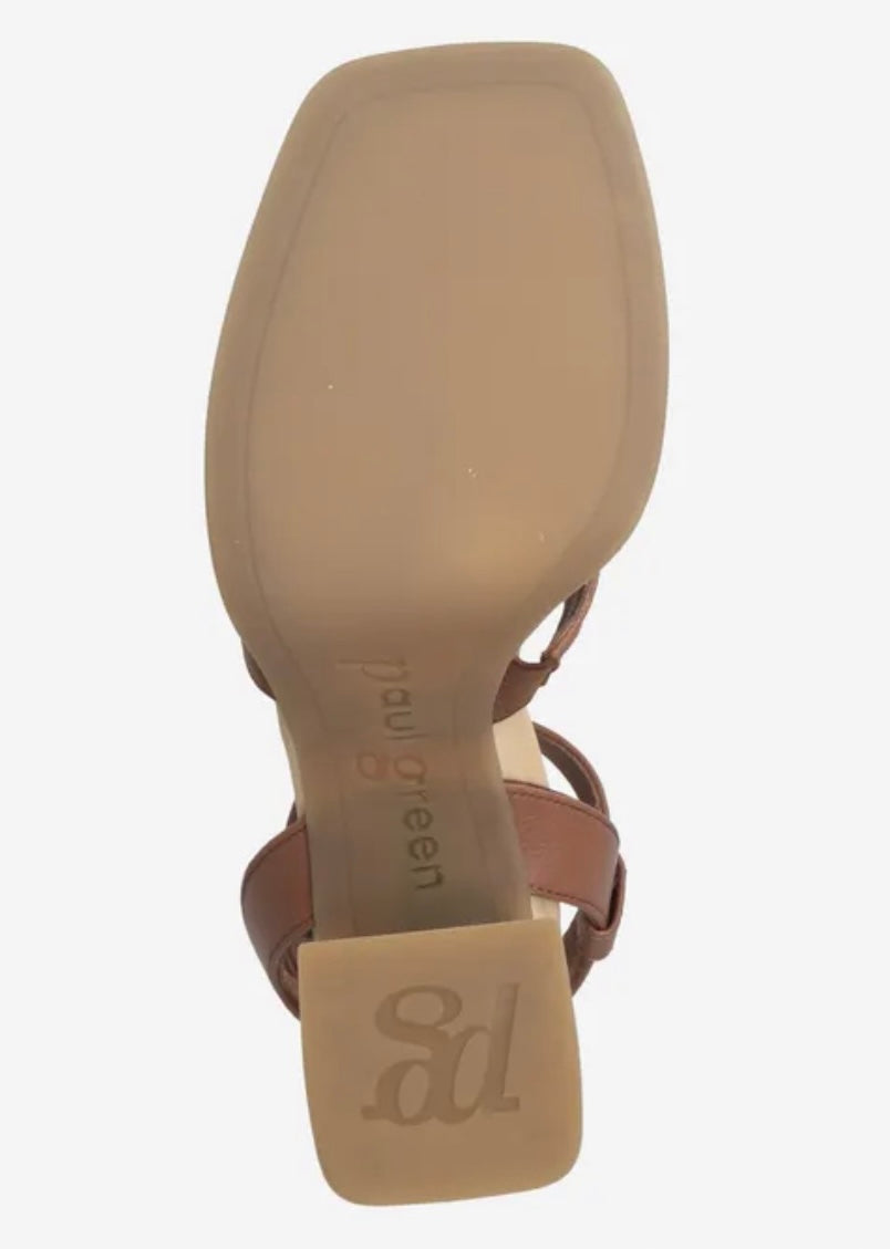 Paul Green leather Tan platform sandals