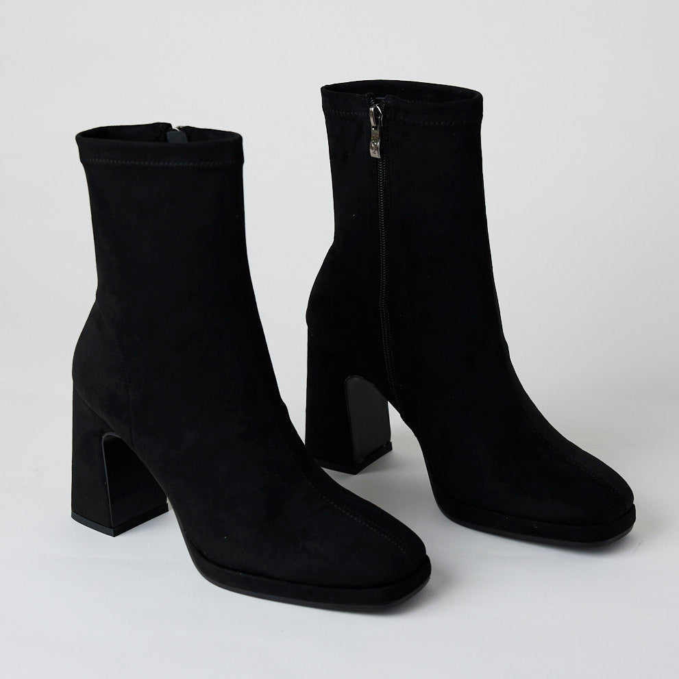 Lodi black suede platform boots