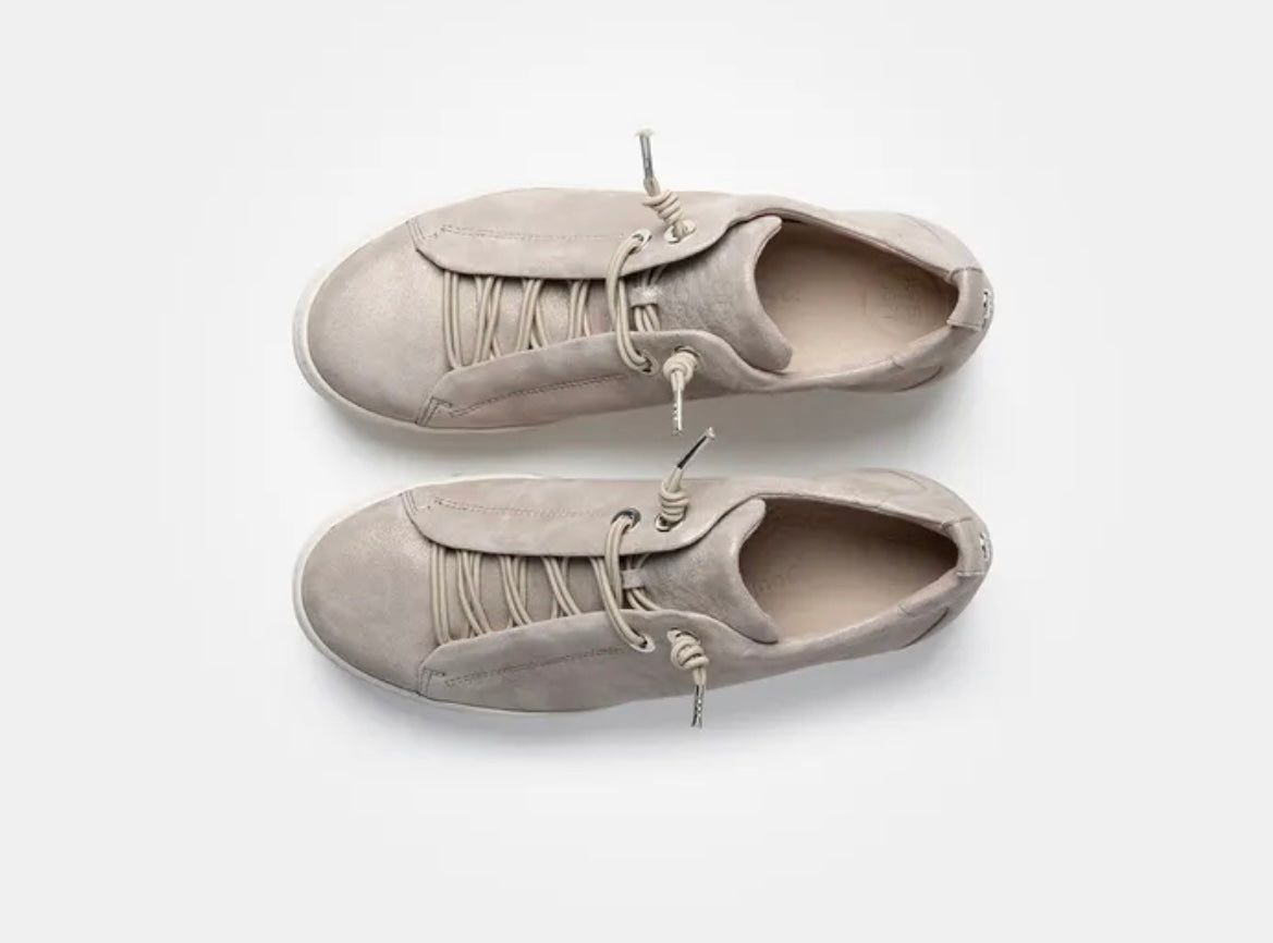 Paul Green soft velvet leather beige sneakers