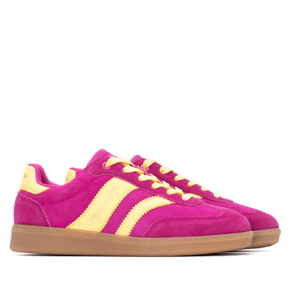 Teddy Smith pink and yellow retro sneakers