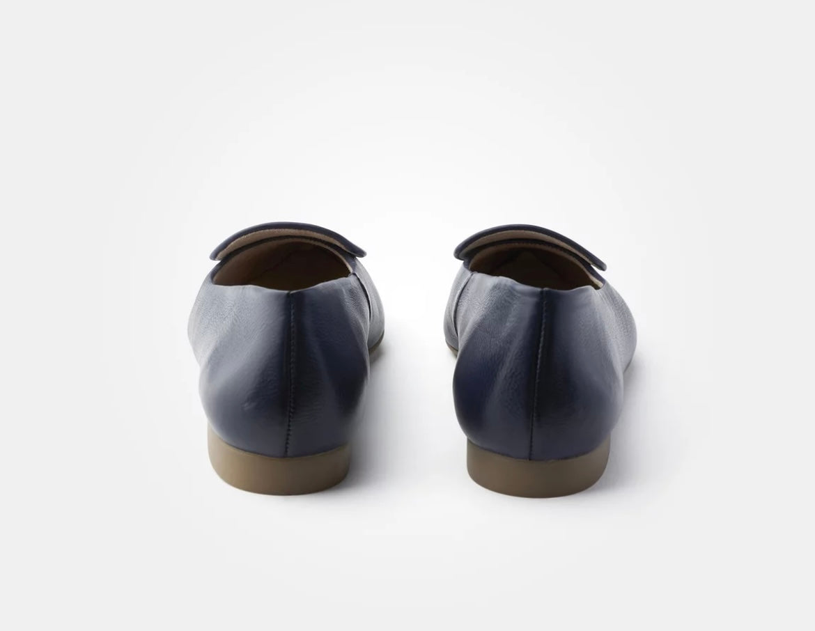 Paul Green navy leather ballerinas