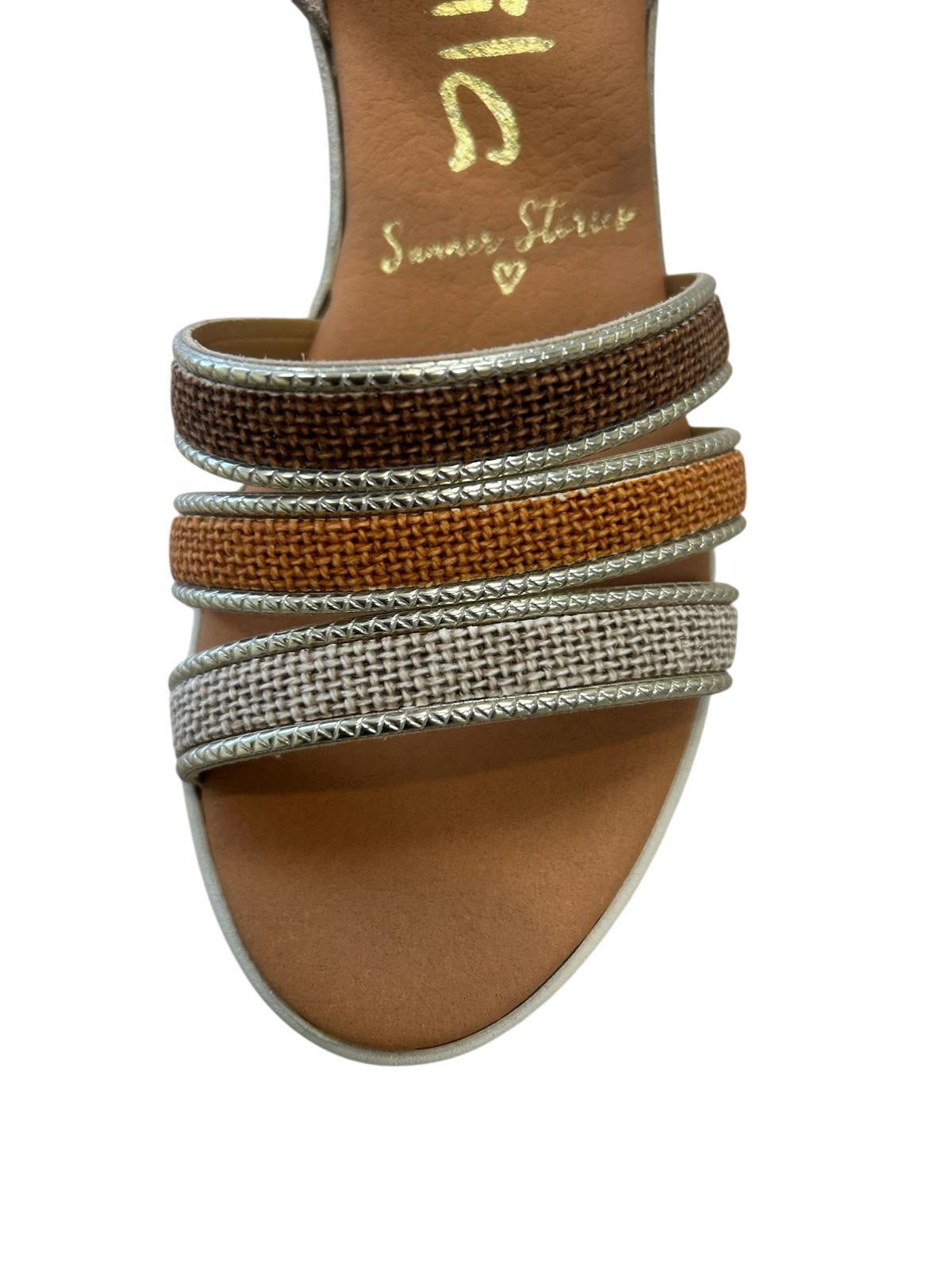 Marila metallic leather wedge Sandal