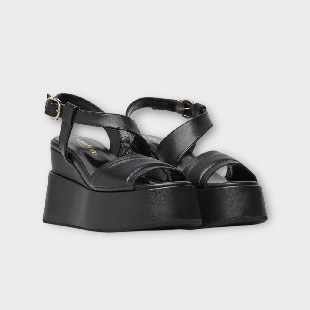 Marco Moreo black leather platform sandals
