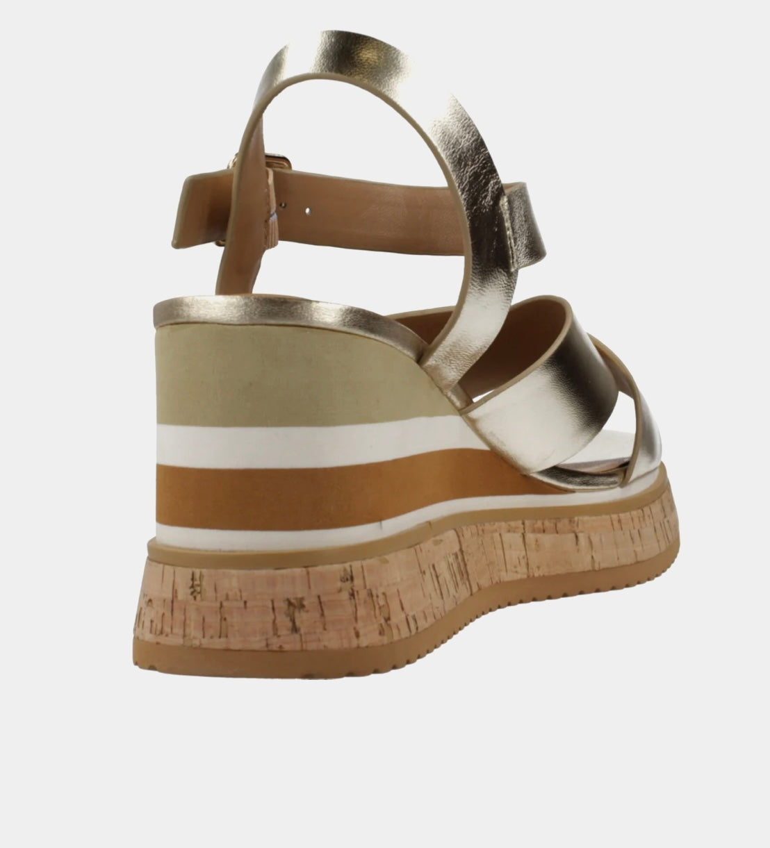 Repo gold leather platform sandals