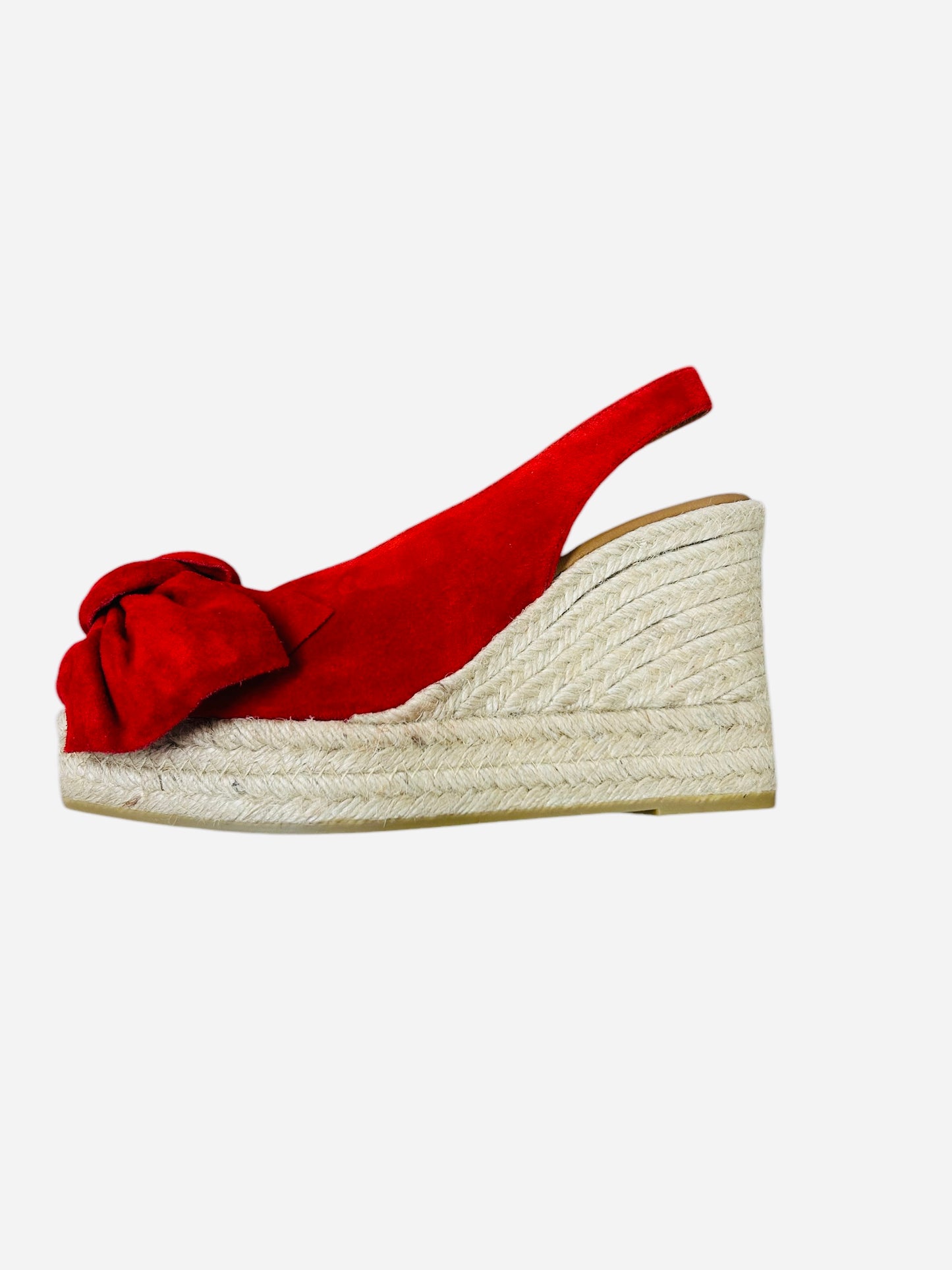Viguera red suede wedge espadrille