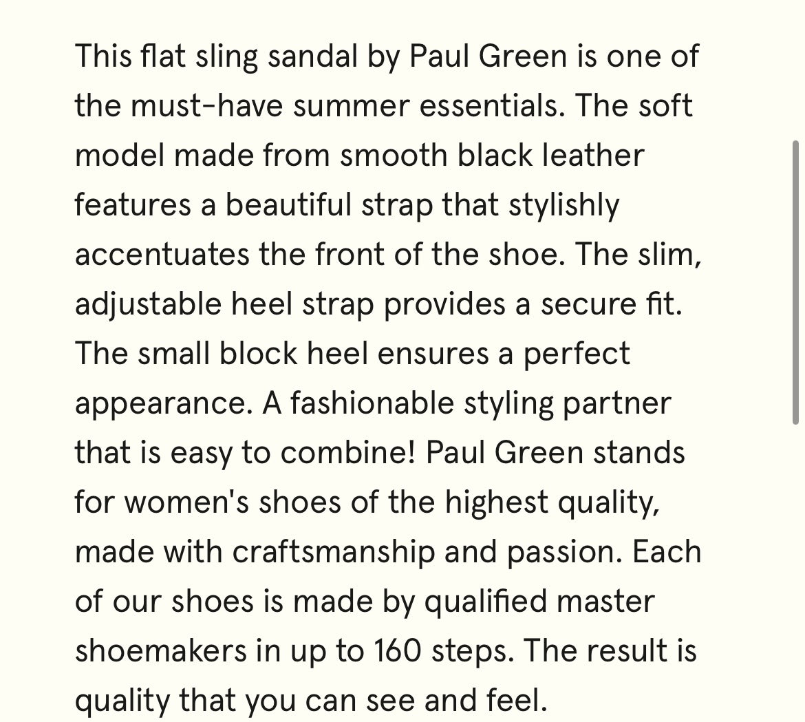 Paul Green black leather sling sandal