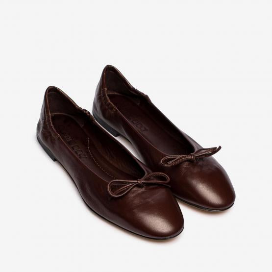 Pomme D’Or chocolate brown leather ballerina flats