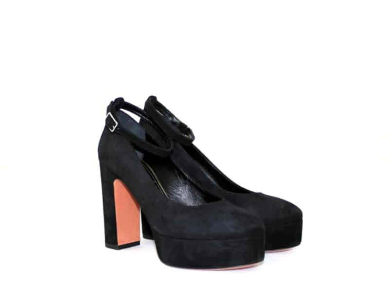 Oxitaly black suede platform shoes