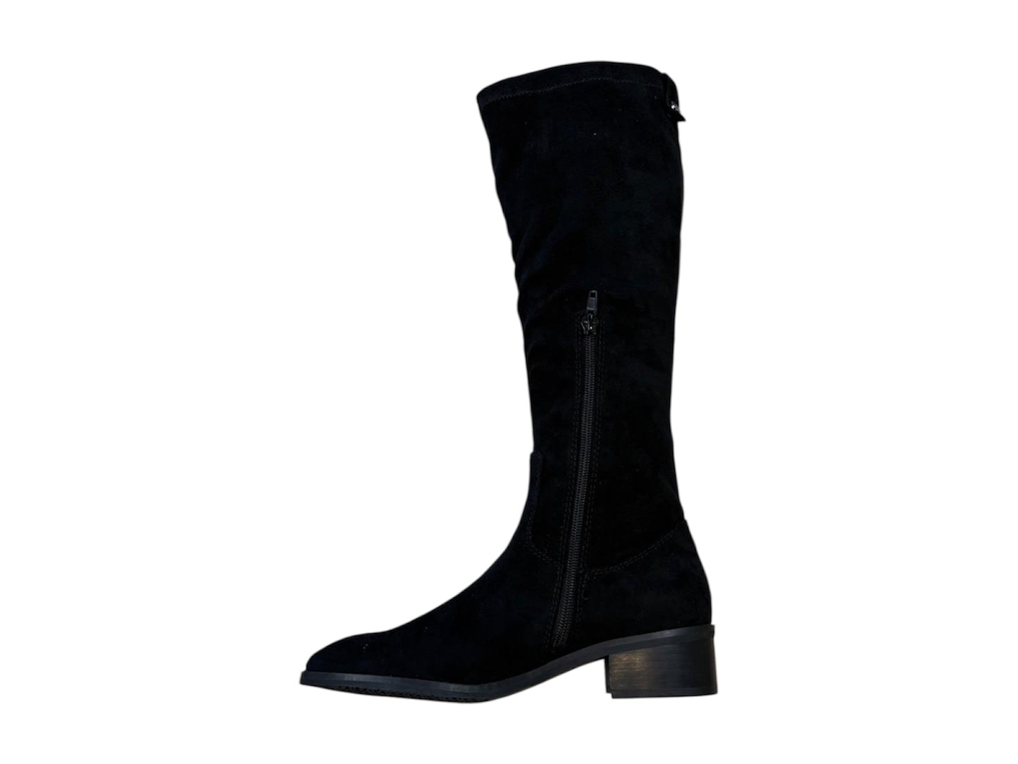 Adige black suede knee high boots
