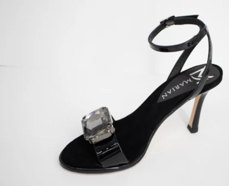 Marian black leather heels