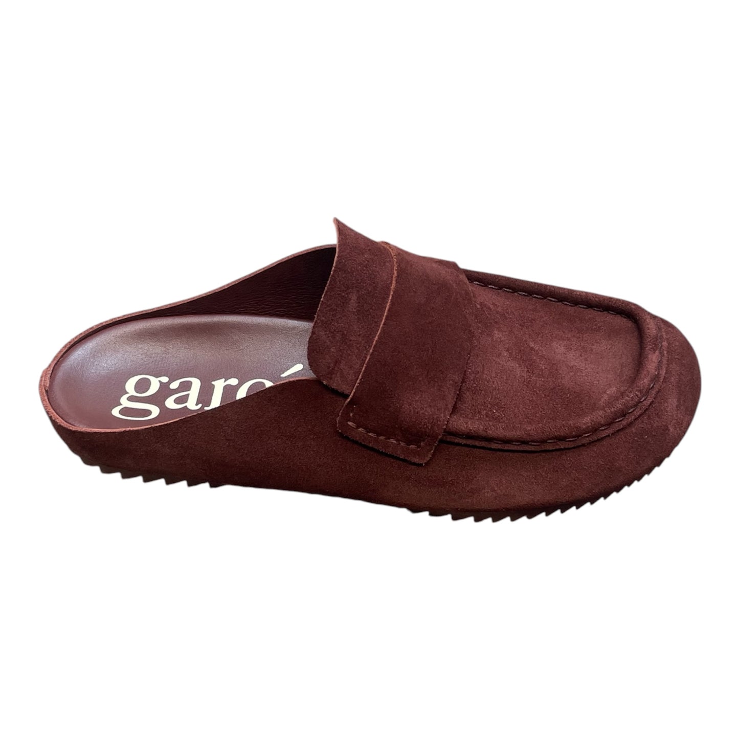 Pedro García burgundy suede mules