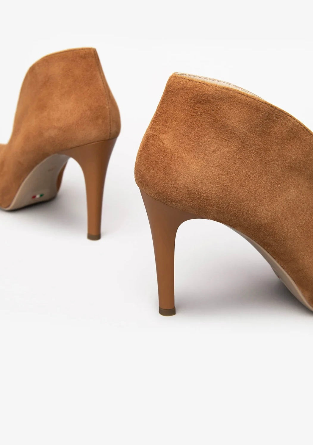 NeroGiardini tan suede leather heeled open toe boots