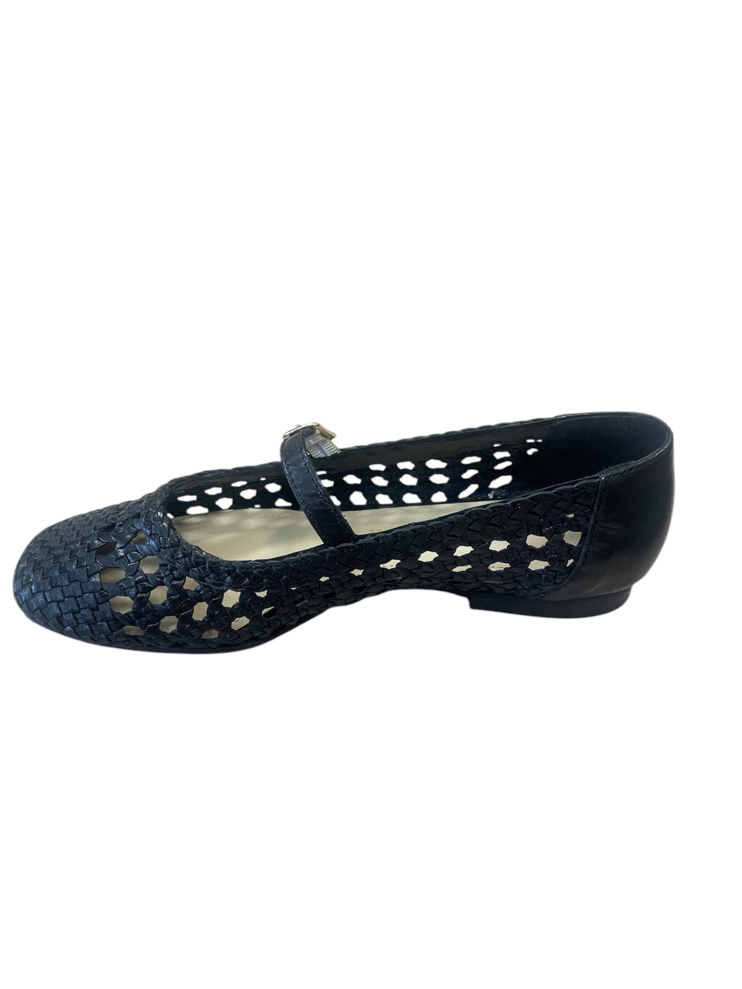 Repo black raffia ballerinas