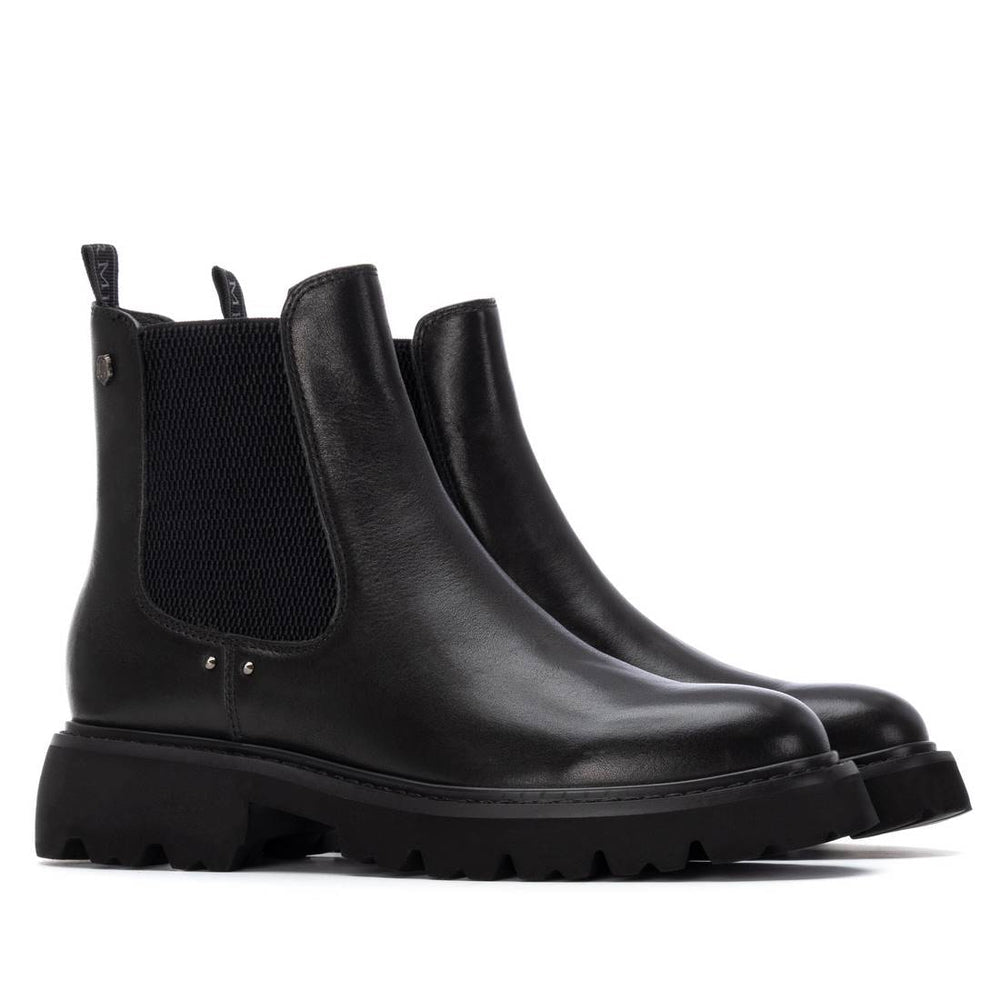 Carmela black leather Chelsea ankle boots
