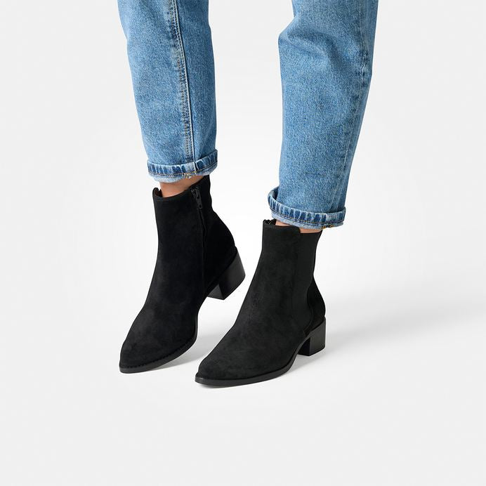 Paul Green black suede Chelsea ankle boot