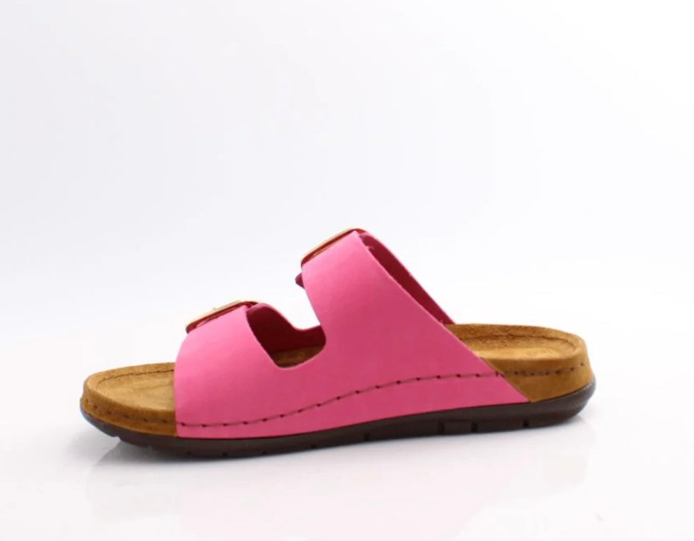 Rohde pink leather sandals