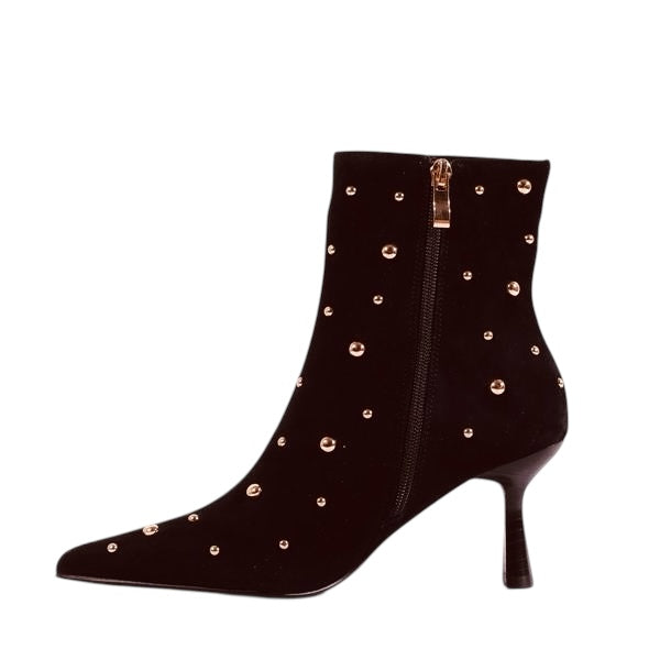 Pedro Anton black suede studded ankle boots