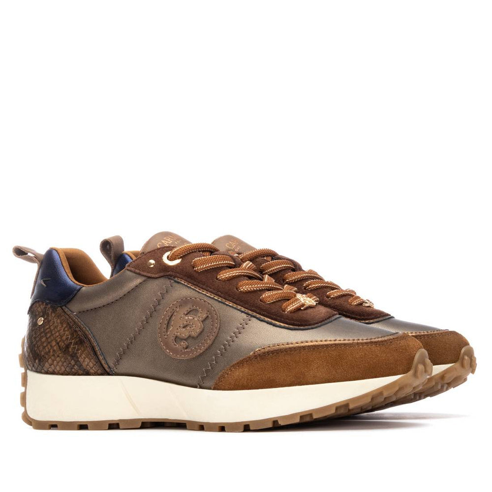 Carmela tan leather and suede sneakers