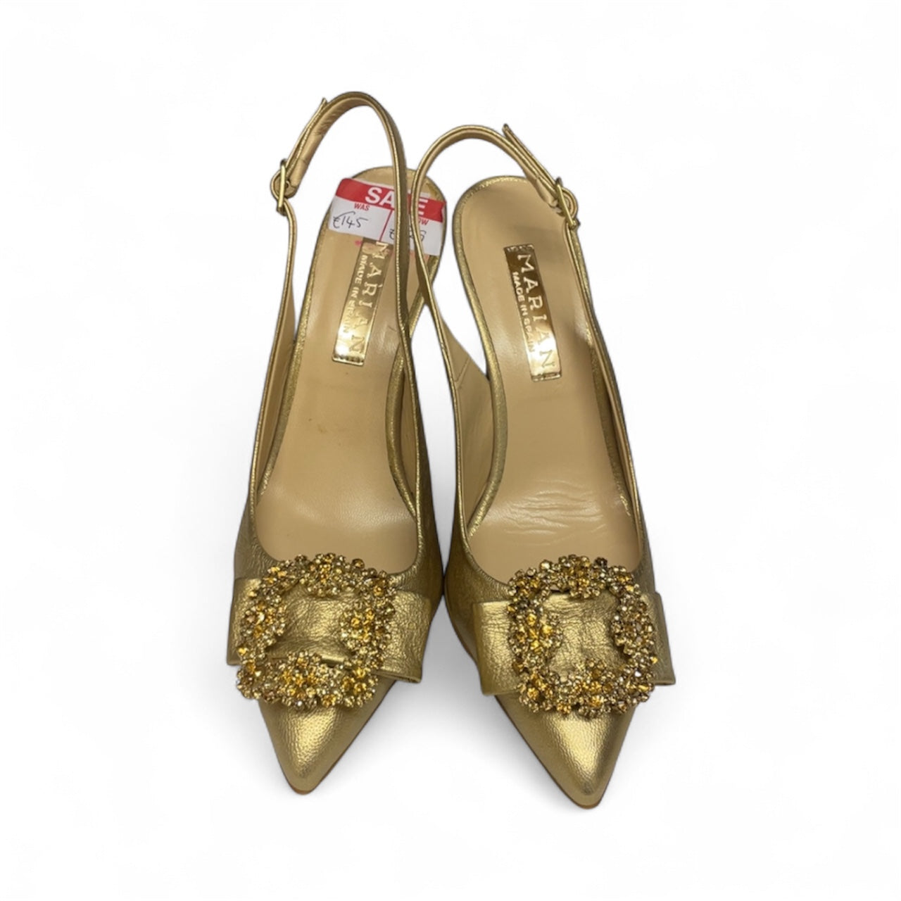 Marian gold leather slingback