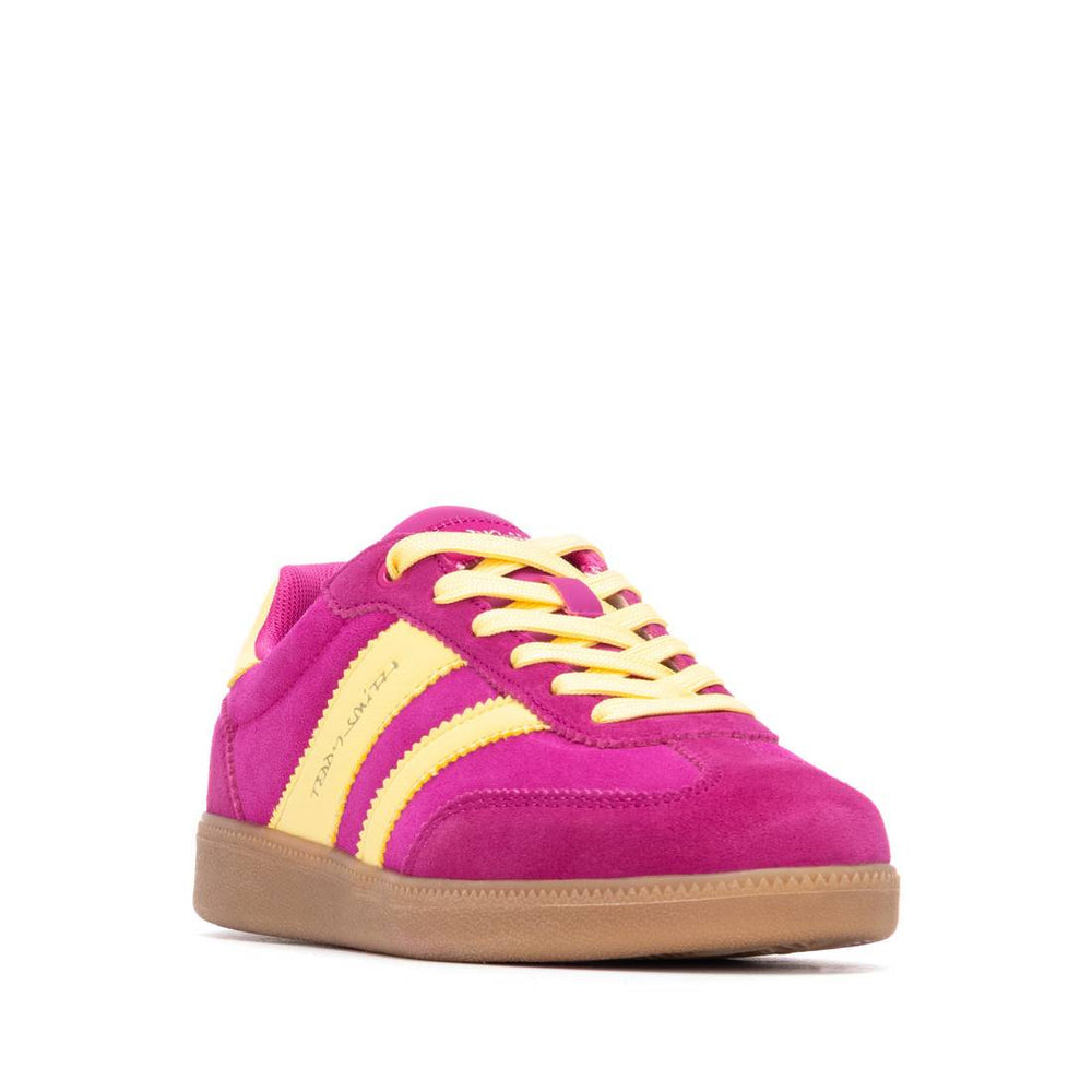 Teddy Smith pink and yellow retro sneakers