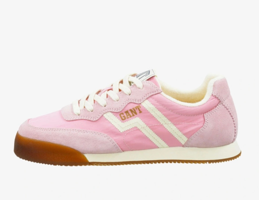Gant pink and white suede and nylon retro sneakers