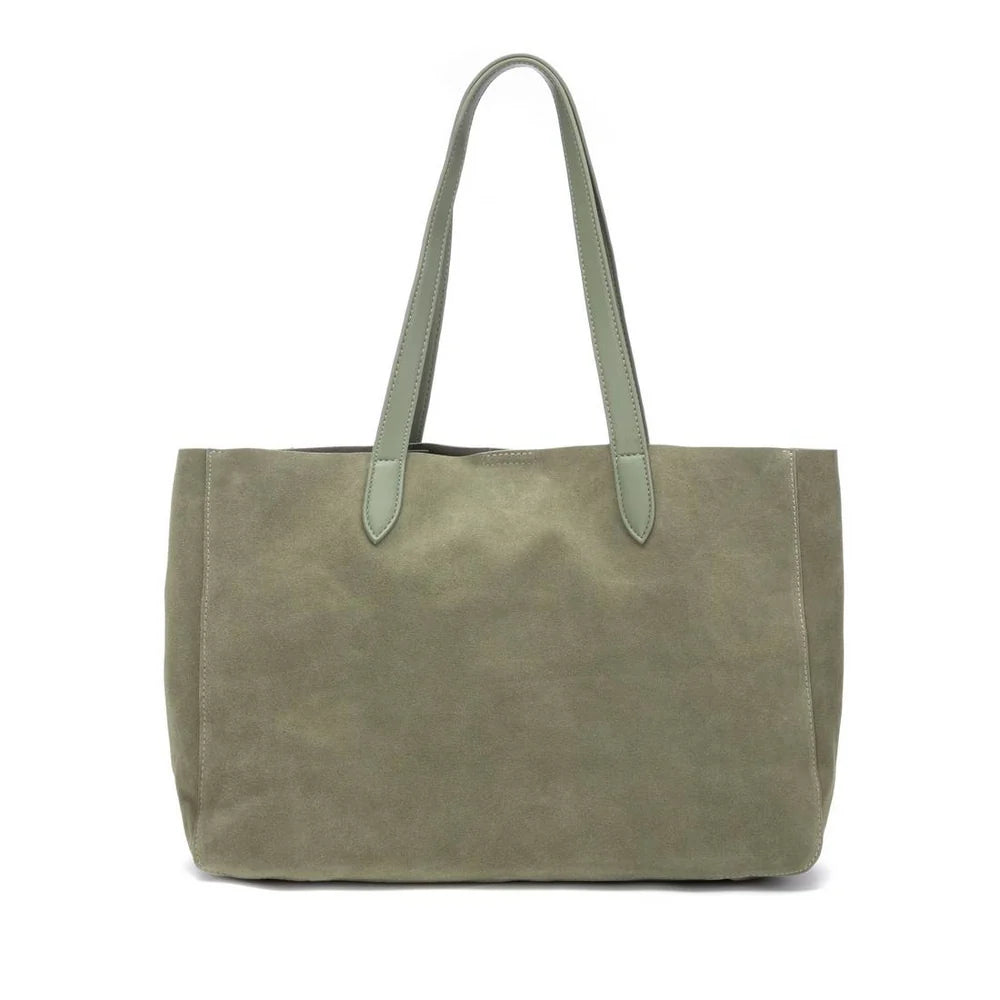 Carmela sage green suede shopper
