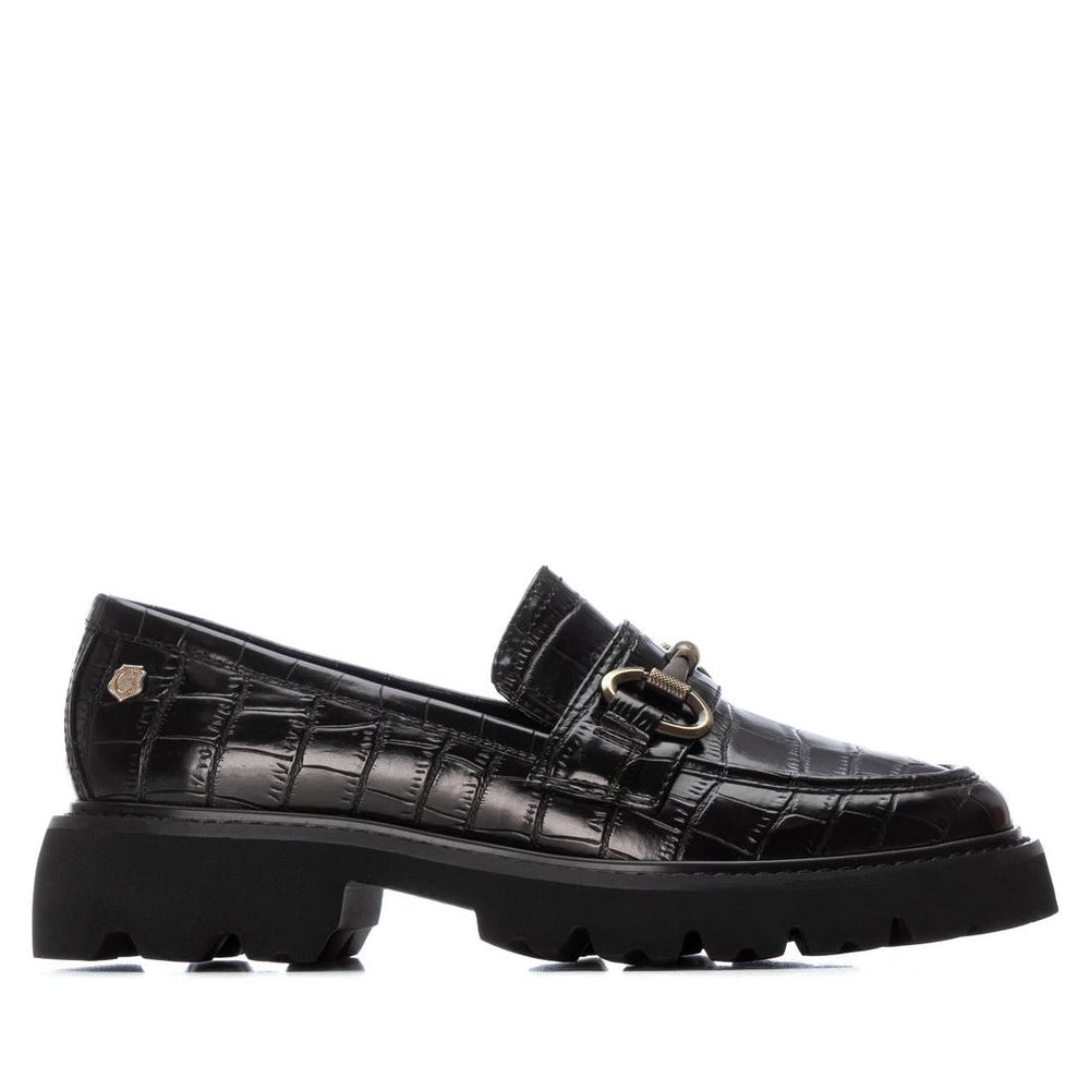 Carmela black leather moccasins