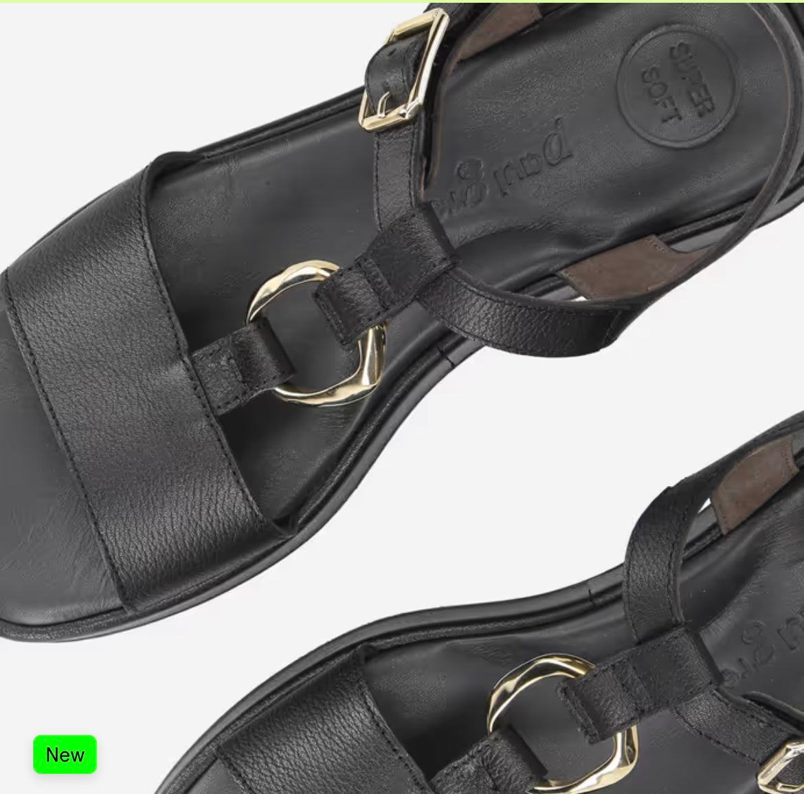 Paul Green black leather sandal
