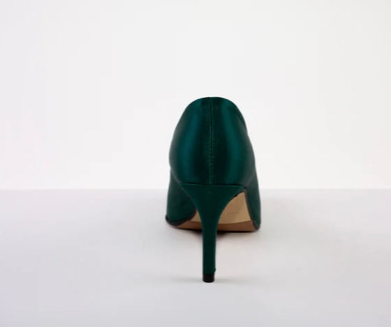 Marian dark green satin shoes