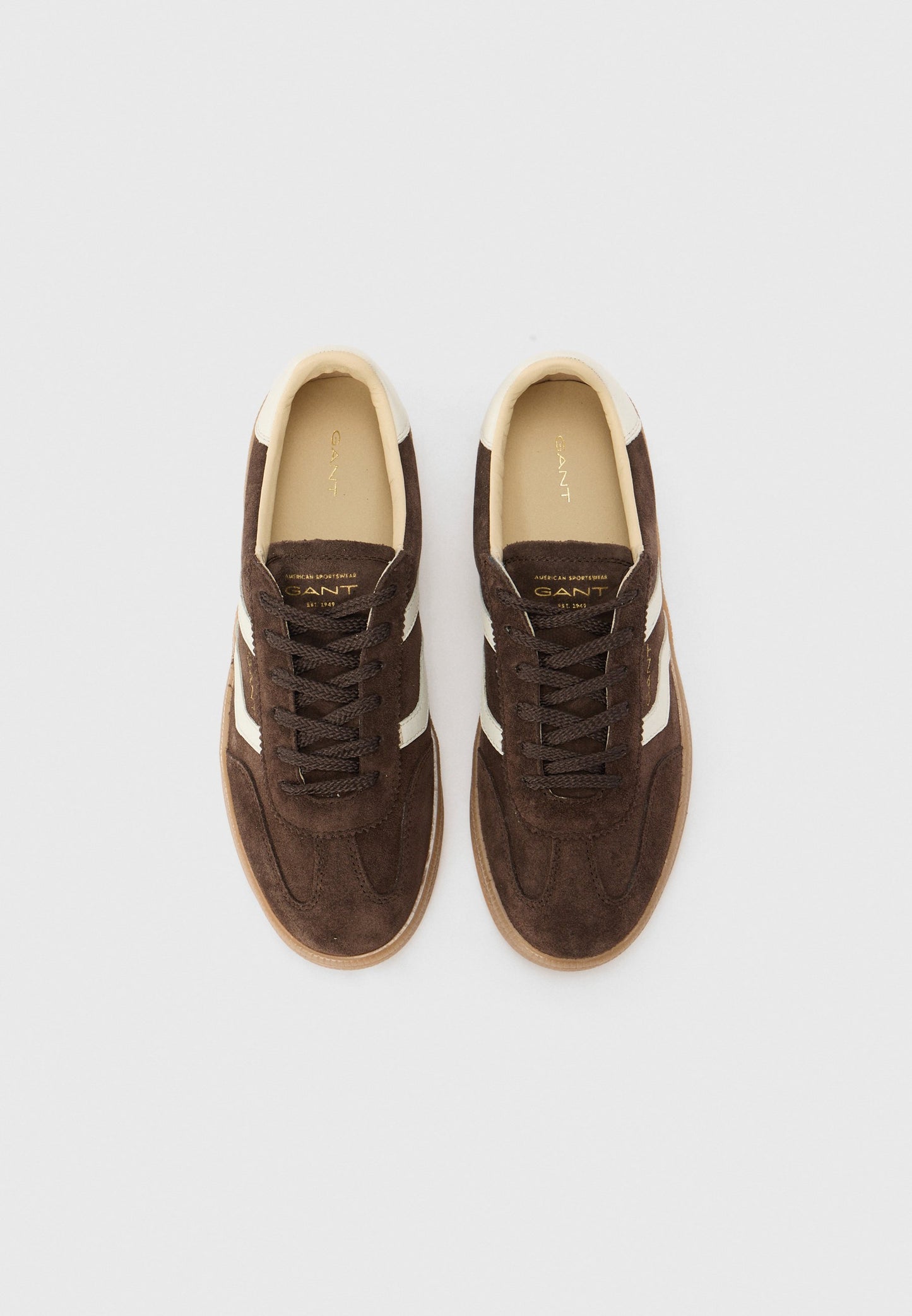 Gant chocolate and cream suede sneakers