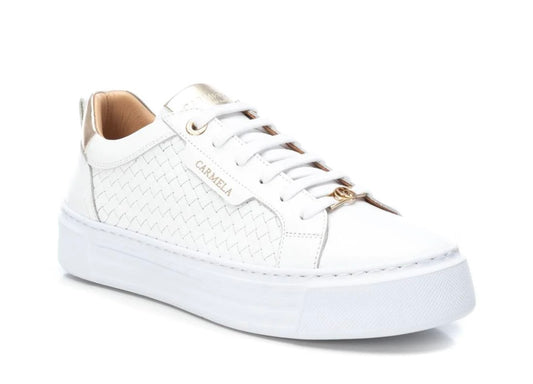 Carmela white leather platform sole sneaker