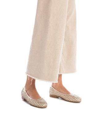 Carmela gold leather ballerina shoes