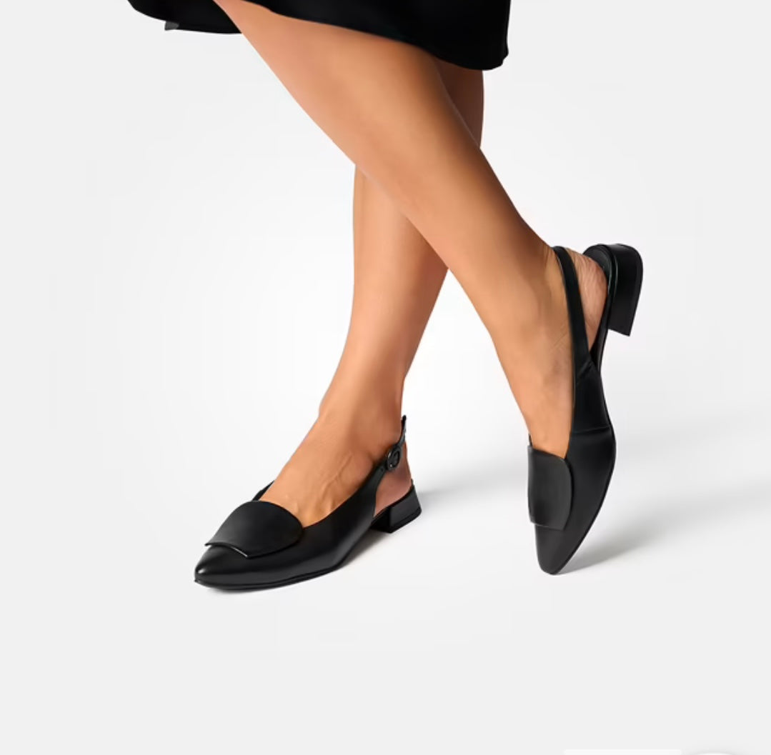 Paul Green black leather sling sandal