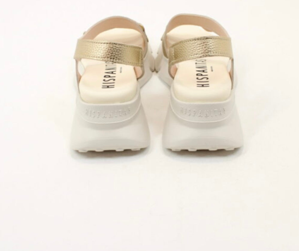 Hispanitas gold leather platform sandals
